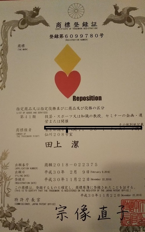 リポジションはBODYREPOが商標登録しています